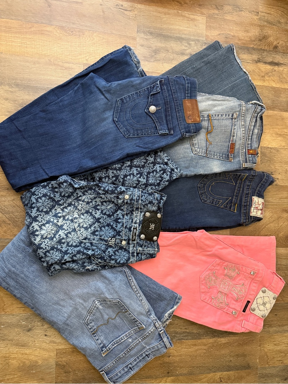 Y2K vintage BUNDLE jeans True Religion Miss Me Red Engine Seven 2000s